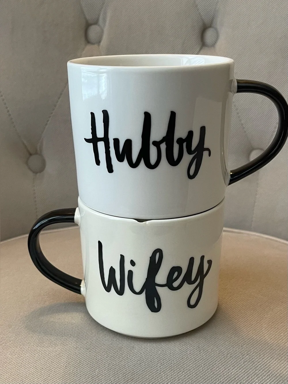 Hubby and Wifey Ceramic Coffee Mug Set - 2 Pieces